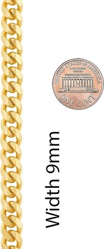 LIFETIME JEWELRY 9mm Miami Curb Cuban Link Chain Necklace 24k Gold Plated in Saudi Arabia