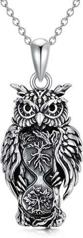 VONALA Sterling Silver Owl/Raven/Elephant/Highland Cow Pendant Necklace Animal Jewelry Gifts for Men Women in Kuwait