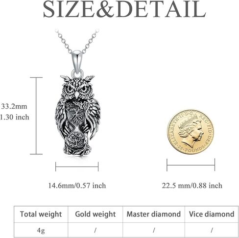 VONALA Sterling Silver Owl/Raven/Elephant/Highland Cow Pendant Necklace Animal Jewelry Gifts for Men Women in Kuwait
