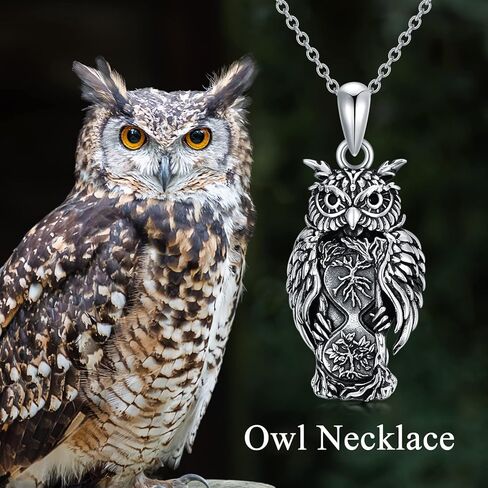 VONALA Sterling Silver Owl/Raven/Elephant/Highland Cow Pendant Necklace Animal Jewelry Gifts for Men Women in Kuwait