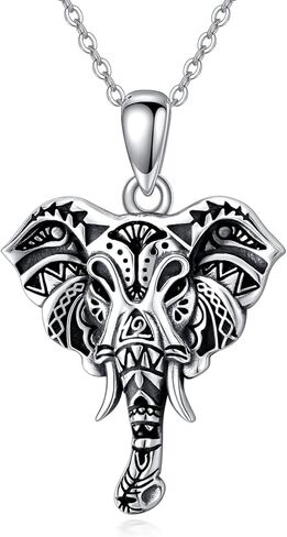 VONALA Sterling Silver Owl/Raven/Elephant/Highland Cow Pendant Necklace Animal Jewelry Gifts for Men Women in Kuwait