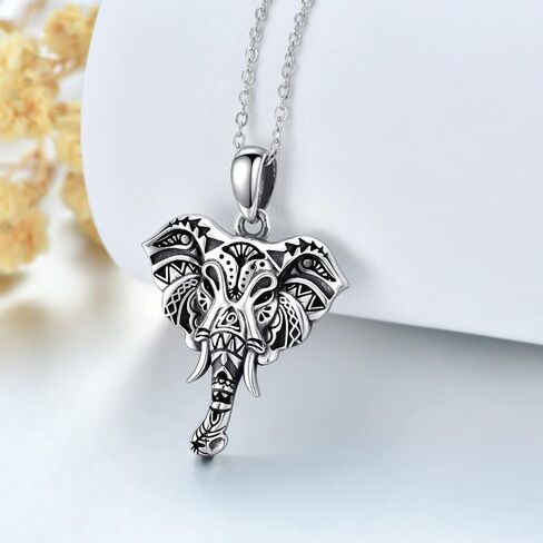 VONALA Sterling Silver Owl/Raven/Elephant/Highland Cow Pendant Necklace Animal Jewelry Gifts for Men Women in Kuwait