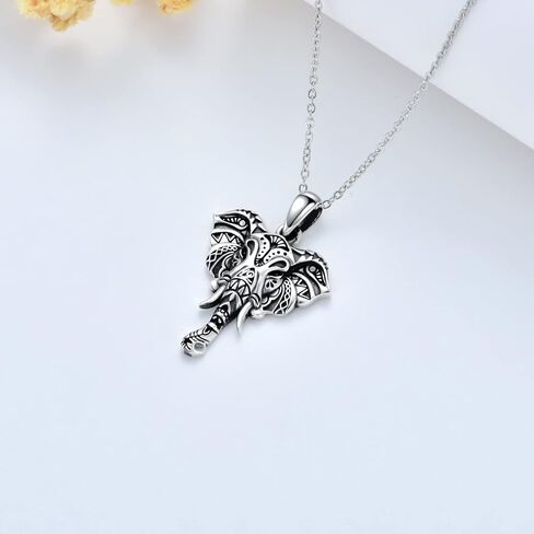 VONALA Sterling Silver Owl/Raven/Elephant/Highland Cow Pendant Necklace Animal Jewelry Gifts for Men Women in Kuwait