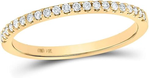 Jewels By Lux 14K الذهب الأصفر للمرأة جولة الماس صف واحد 1/6 Cttw للنساء خطوبة الزفاف الذكرى خاتم الفرقة in Saudi Arabia