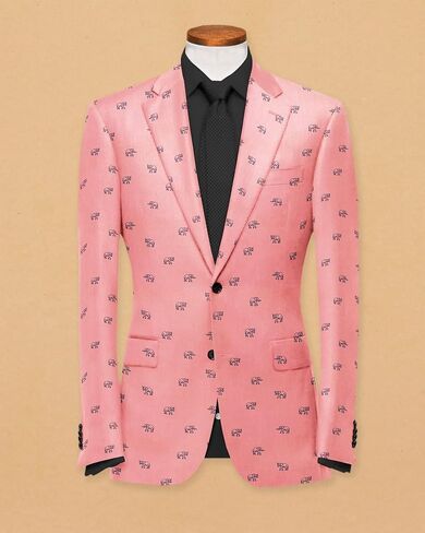 Men's Printed Blazer 2 Button Long Sleeve Regular Fit Suit Jacket Business Lightweight Casual Sport Coat in Saudi Arabia