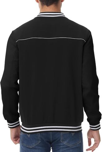 Rdruko Men's Varsity Jackets Lightweight Cotton Letterman Baseball Bomber Jackets in Kuwait