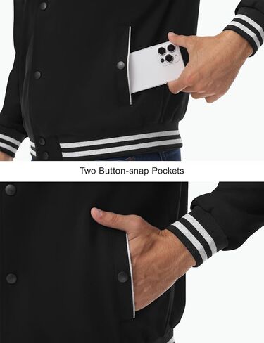 Rdruko Men's Varsity Jackets Lightweight Cotton Letterman Baseball Bomber Jackets in Kuwait