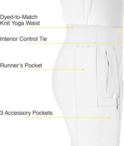 WonderWink W123 Women’s Comfort Waist Cargo Jogger Pant — White, Small in Saudi Arabia