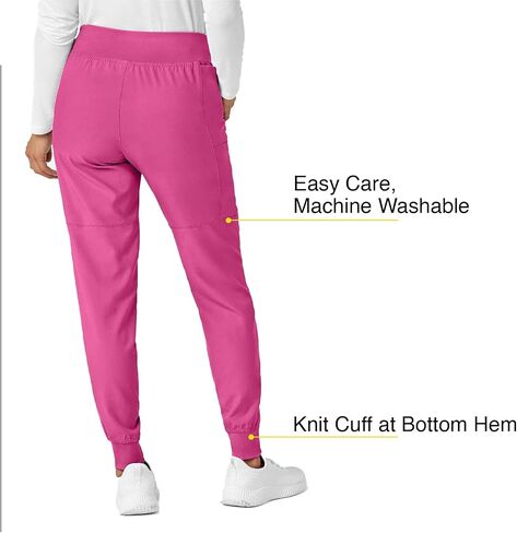 WonderWink W123 Women’s Comfort Waist Cargo Jogger Pant — Hot Pink, Medium in Saudi Arabia