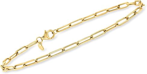 Ross-Simons RS Pure Italian 14kt Yellow Gold Paper Clip Link Anklet. 9 inches in Saudi Arabia