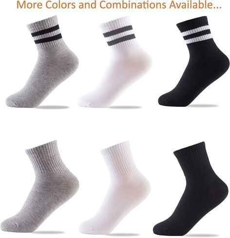 Oohmy Boys Socks 12 Packs Fit for 2-12 Years Old Boys and Girls Cotton Athletic Ankle Socks for Toddler Kids and Big Kids in Kuwait