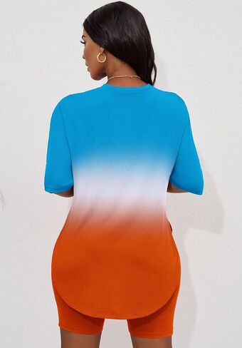 طقم ملابس نسائية من CLOCOR مكون من قطعتين بأكمام قصيرة وقميص صيفي وسراويل قصيرة للتمرين in Kuwait