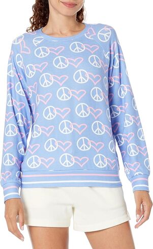 PJ Salvage Women's Loungewear Peace and Love Long Sleeve Top in Saudi Arabia