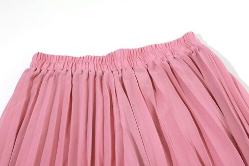 chouyatou Women's Elastic Waist A-Line Pleated Chiffon Cropped Wide Leg Pants Culottes in Kuwait