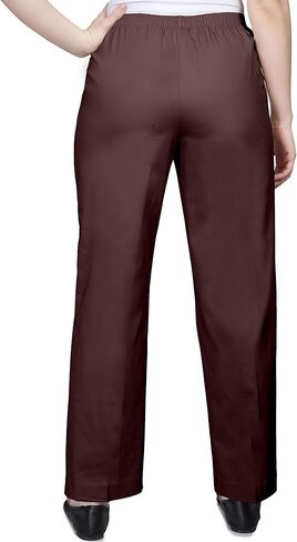Alfred Dunner Womens Plus-Size Soft Twill Mid-Rise Regular Fit Straight Leg Short Length Casual Pant in Saudi Arabia