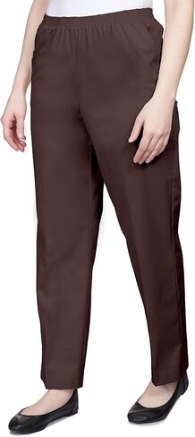 Alfred Dunner Womens Plus-Size Soft Twill Mid-Rise Regular Fit Straight Leg Short Length Casual Pant in Saudi Arabia