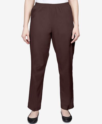 Alfred Dunner Womens Plus-Size Soft Twill Mid-Rise Regular Fit Straight Leg Short Length Casual Pant in Saudi Arabia