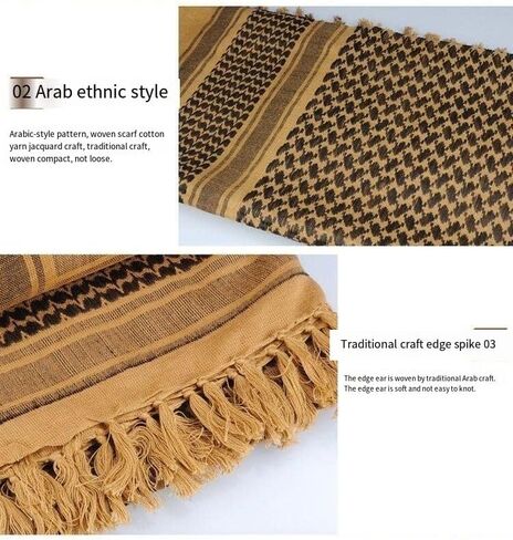 وشاح LORJE شماغ قطن 100% وشاح عربي تكتيكي سميك للصحراء للنساء والرجال in Kuwait