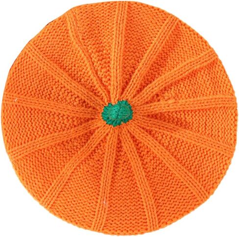 Beret Hat Pumpkin Knit Beanie Plush Fashion Brimless Winter Warm Cap for Adult Mother Halloween Christmas Orange in Kuwait