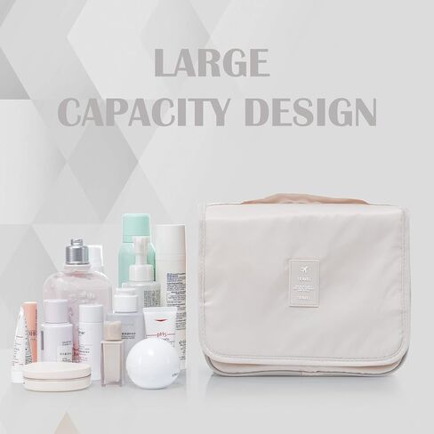 FridayParts Luggage Sets 3 Piece, Expandable ABS Durable Suitcase with Hanging Toiletry Bag, Carry On Luggage Suitcase Set with 360° Spinner Wheels, Ivory and Brown in Saudi Arabia