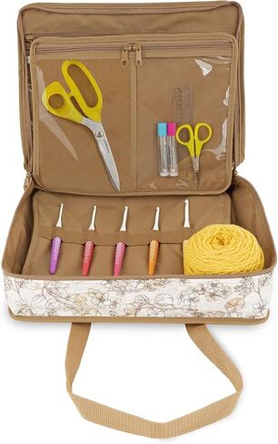 Dritz Project Organizer Bag, Beige Floral in Saudi Arabia