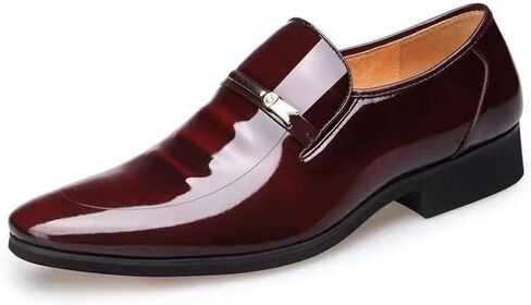 Men's Dress Shoes Oxford Formal Classic Business Shoes Casual Wedding Faux Patent Derby Shoe in Saudi Arabia