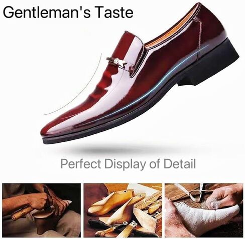 Men's Dress Shoes Oxford Formal Classic Business Shoes Casual Wedding Faux Patent Derby Shoe in Saudi Arabia