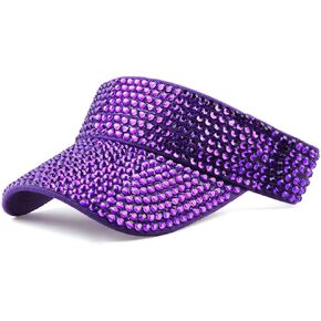Shiny Rhinestone Sport Sun Visor Hat Adjustable Summer Cap for Women Men Golf Tennis Cycling Running Jogging in Kuwait