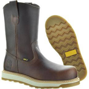 حذاء العمل وولف | جلد البقر المكسيكي الأصلي المقاوم للماء بنسبة 100% | مقاوم للانزلاق والزيت | معزول | مطاط مانع للانزلاق | ساحبات مزدوجة | البناء الصناعي | معدات الوقاية الشخصية المتوافقة in Kuwait