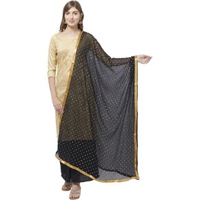 DUPATTA BAZAAR Woman's Embellished Chiffon Dupatta.