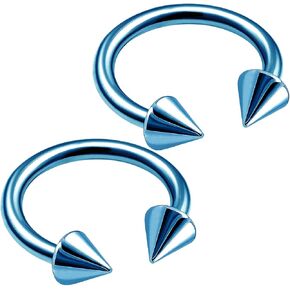 bodyjewellery 2pcs 16g Barbell Horseshoe Earrings Titanium Eyebrow Lip Snake Bite Nose Tragus Ear Septum Cartilage B2NCN - Pick color in Saudi Arabia