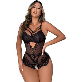 KELITCH Sexy Womens Lingerie Chiffon Babydoll G-String Set Lace Teddy for Nightwear Nightdresses Light in Kuwait