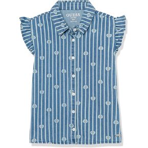 GUESS girls Stretch Denim Button Down Shirt Shirt in Kuwait