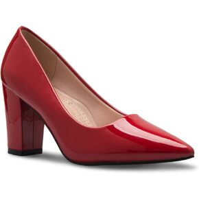 Olivia K Women's Classic Pointed-Toe Elegant Pumps Low Block Heel - Adorable, Comfortable