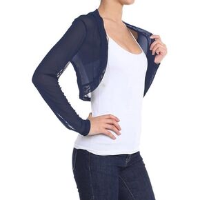 Women Juniors Sheer Bolero Chiffon Shrug Long Sleeve in Kuwait