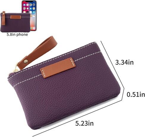 ZOOEASS محفظة نسائية للعملات المعدنية الحقيبة المرأة جلد طبيعي جيب تغيير حامل بطاقة صغيرة كليب المحفظة مع سلسلة المفاتيح السوار (الأخضر) in Kuwait