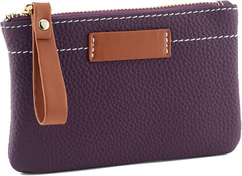 ZOOEASS محفظة نسائية للعملات المعدنية الحقيبة المرأة جلد طبيعي جيب تغيير حامل بطاقة صغيرة كليب المحفظة مع سلسلة المفاتيح السوار (الأخضر) in Kuwait