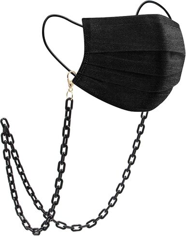 ميلك + ساس سلاسل الكمامة، حزام سلسلة النظارات، حامل النظارات الشمسية، حامل النظارات الشمسية للنساء، مقاس S، لون اسود in Kuwait