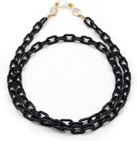 ميلك + ساس سلاسل الكمامة، حزام سلسلة النظارات، حامل النظارات الشمسية، حامل النظارات الشمسية للنساء، مقاس S، لون اسود in Kuwait