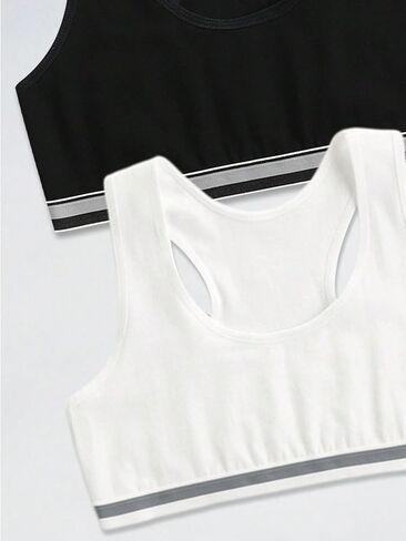OYOANGLE Girl's 4 Pack Racerback Sports Bra Girls Sports Bras Print Solid Training Bras for Girls Teens 4 Pack in Saudi Arabia