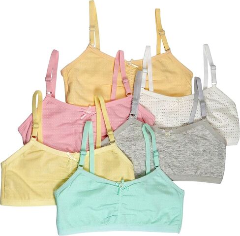 ToBeInStyle Girls' Pack of 6 Wire-Free Cotton Training Bra with Polka Dot Print in Saudi Arabia