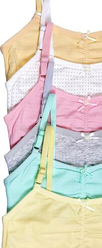 ToBeInStyle Girls' Pack of 6 Wire-Free Cotton Training Bra with Polka Dot Print in Saudi Arabia