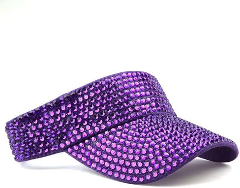 Shiny Rhinestone Sport Sun Visor Hat Adjustable Summer Cap for Women Men Golf Tennis Cycling Running Jogging in Kuwait
