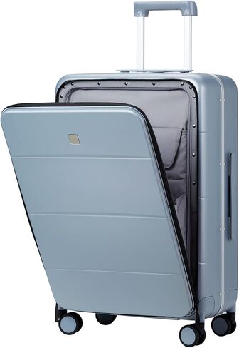 Milada حمل الأمتعة 22x14x9 عجلات دوارة معتمدة من شركة الطيران TSA غطاء صلب للأمتعة للنساء والرجال إطار ألومنيوم متدحرج للسفر 20 بوصة، أبيض دخاني in Kuwait