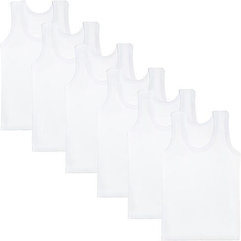 Phedrew 6 قطع قميص داخلي ناعم بدون أكمام من القطن قمصان بدون أكمام للفتيات والأولاد للجنسين in Kuwait