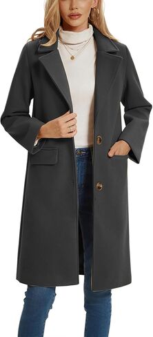 معطف شتوي نسائي من BDQING ذو طية صدر مزدوجة وحزام متوسط ​​الطول للارتداء الخارجي in Kuwait