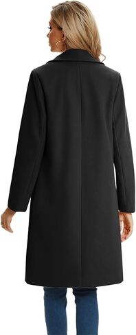 معطف شتوي نسائي من BDQING ذو طية صدر مزدوجة وحزام متوسط ​​الطول للارتداء الخارجي in Kuwait