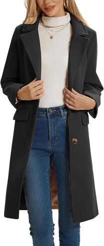 معطف شتوي نسائي من BDQING ذو طية صدر مزدوجة وحزام متوسط ​​الطول للارتداء الخارجي in Kuwait