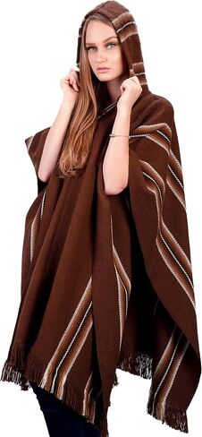 معطف بغطاء للرأس من INTI ALPACA للنساء - دافئ وناعم - شال رأس عباءة in Kuwait