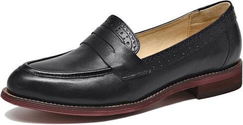 U-lite Women's Classic Sheepskin Penny Loafers Comfortable Slip On Dress Flats Shoes in Kuwait